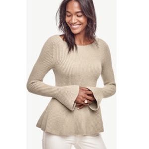 Ann Taylor Peplum Bell Sleeve Sweater